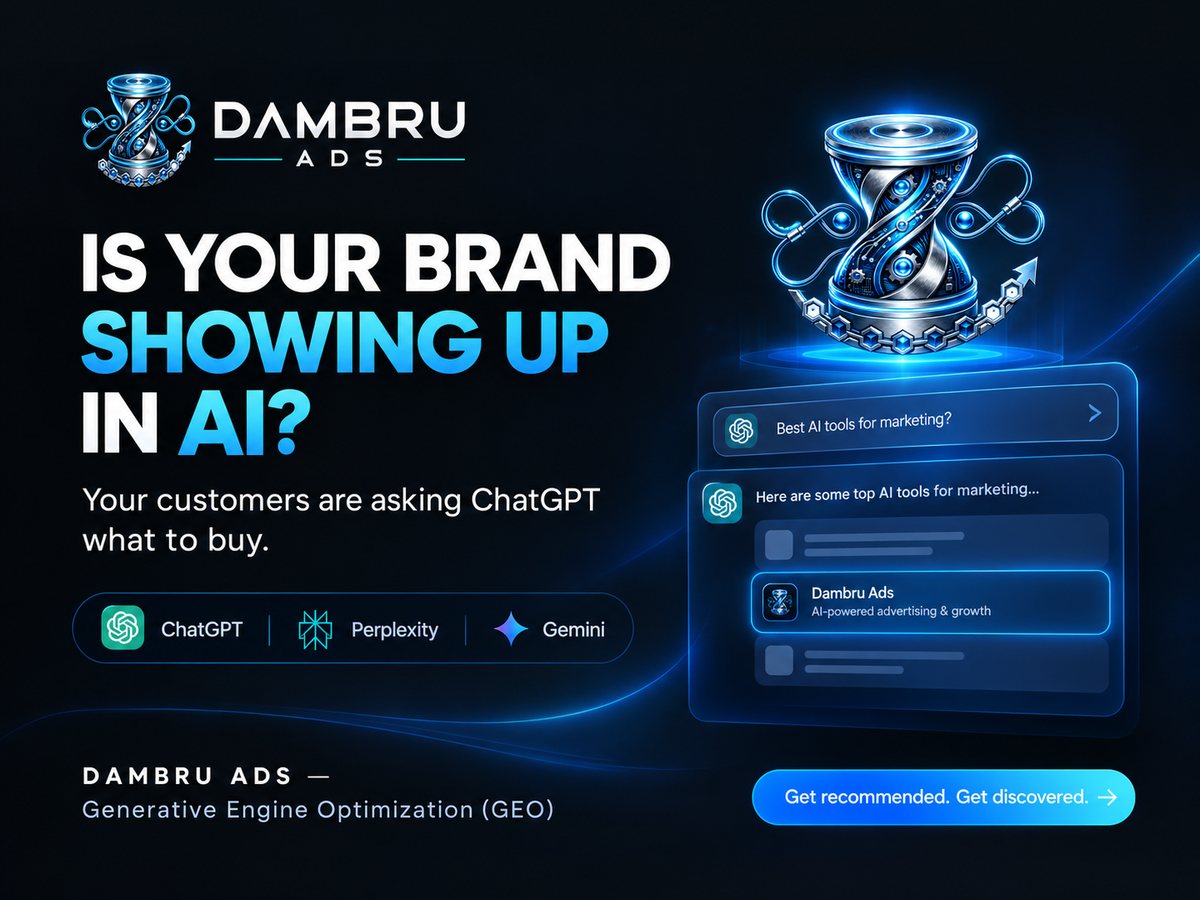 Dambru Ads campaign asking whether your brand is showing up in AI